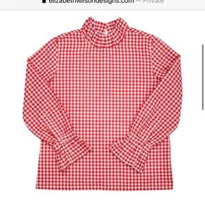 NWT Elizabeth Wilson Design Sarah Louise top red gingham sz medium spring ready!